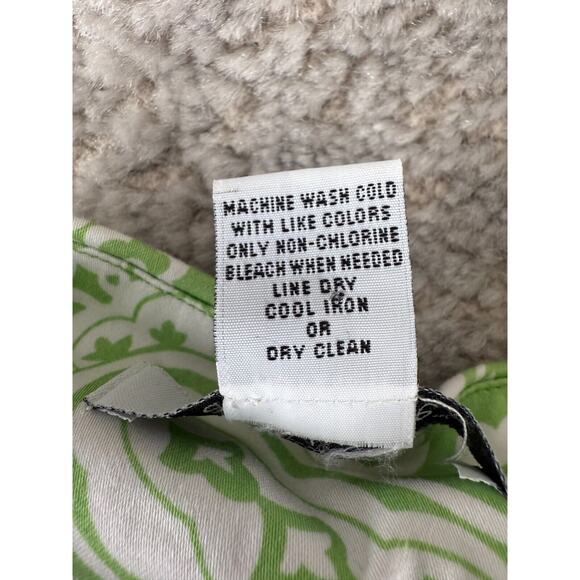 Paraphrase Size 8 Paisley A Line Mini Skirt Green Zip Cotton Blend Stretch - Picture 7 of 8